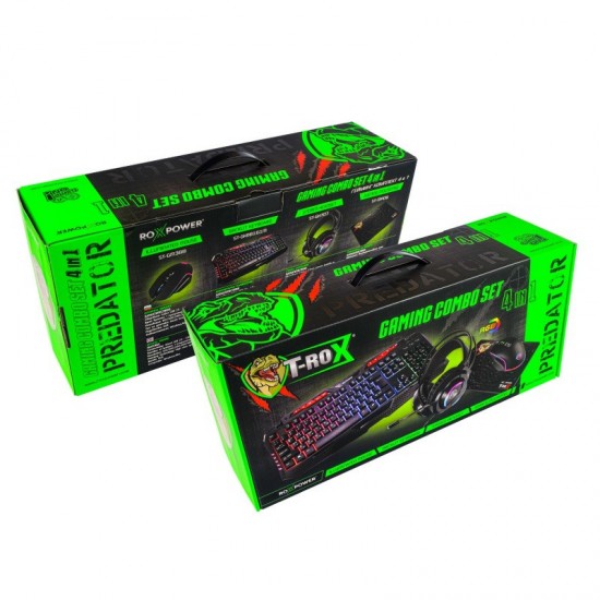 ГЕЙМИНГ КЛАВИАТУРА КОМБО ROXPOWER T-ROX 4 IN 1 PREDATOR ГЕЙМИНГ КЛАВИАТУРА КОМБО ROXPOWER T-ROX 4 IN 1 PREDATOR