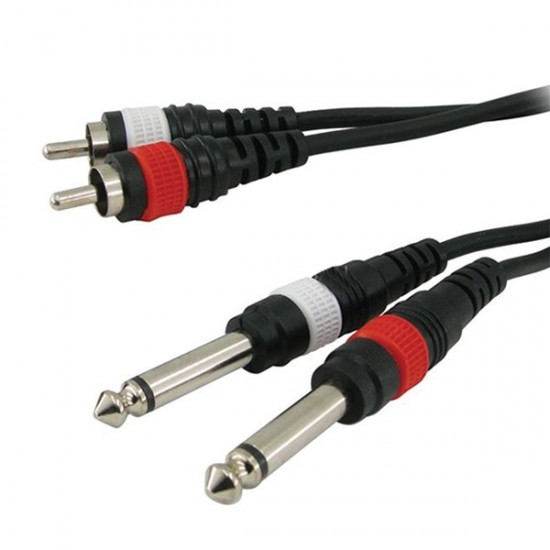 КАБЕЛ 2RCA/ 2X6.3 MONO JACK